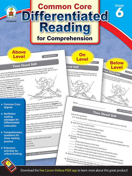 Title details for Differentiated Reading for Comprehension, Grade 6 by Carson Dellosa Education - Available